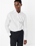 Marks & Spencer Pure Cotton Tailored Fit Twill Non-iron Shirt White