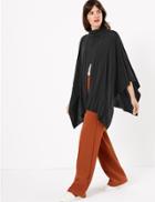 Marks & Spencer Turtle Neck Poncho Black