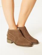 Marks & Spencer Wide Fit Block Heel Ankle Boots Tan