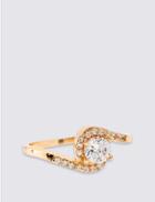 Marks & Spencer Gold Plated Stone Twist Ring Gold Mix