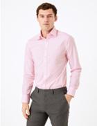 Marks & Spencer Slim Fit Striped Easy To Iron Shirt Pink Mix