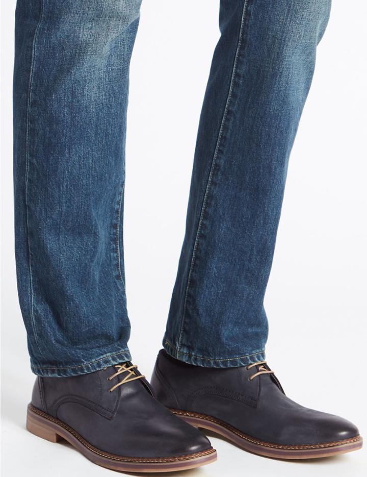 Marks & Spencer Suede Lace-up Gibson Shoes Navy