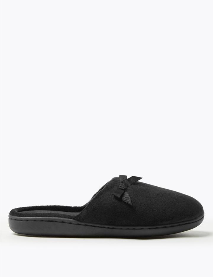 Marks & Spencer Bow Mule Slippers Black