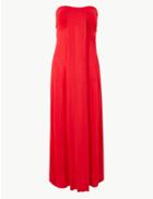 Marks & Spencer Jersey Shirred Fit & Flared Beach Dress Red