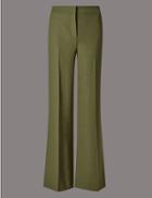 Marks & Spencer Single Pleated Wide Leg Trousers Bright Sage