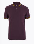Marks & Spencer Slim Fit Pure Cotton Polo Shirt Deep Purple