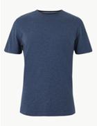 Marks & Spencer Slim Fit Pure Cotton Crew Neck T-shirt Denim Mix