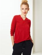 Marks & Spencer Cashmilon&trade; V-neck Jumper Lacquer Red