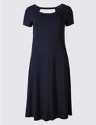 Marks & Spencer Window Back Skater Dress Navy