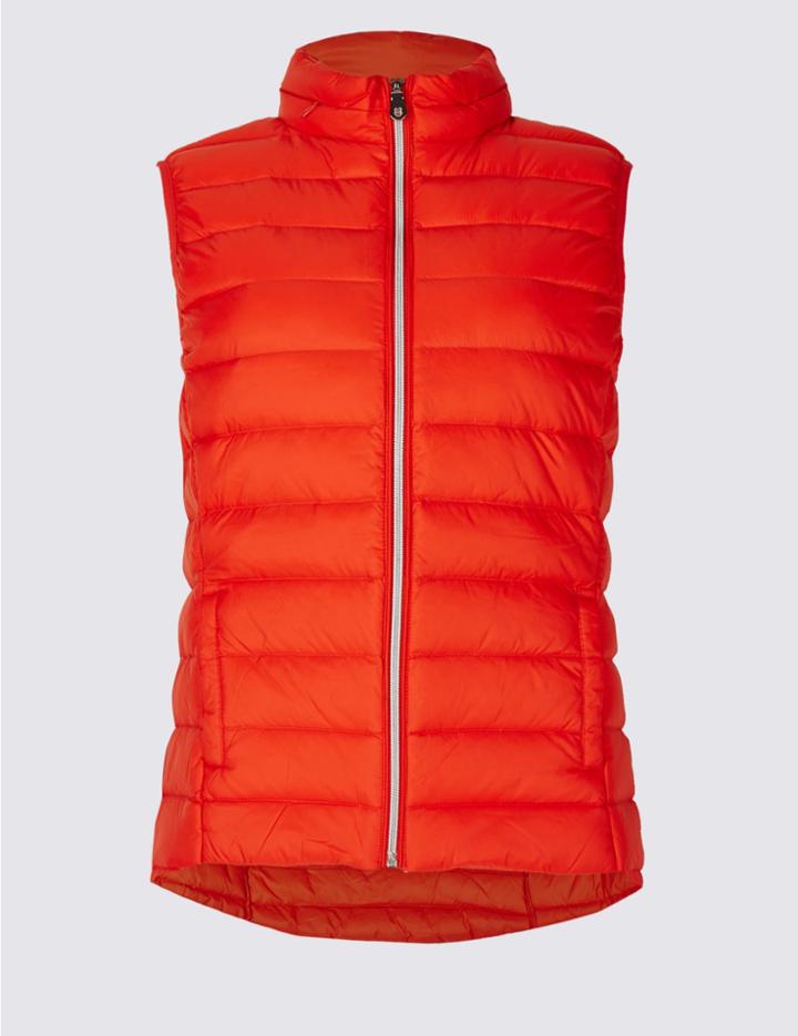 Marks & Spencer Down & Feather Gilet With Stormwear&trade; Orange