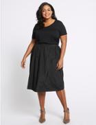 Marks & Spencer Curve Full Midi Skirt Black