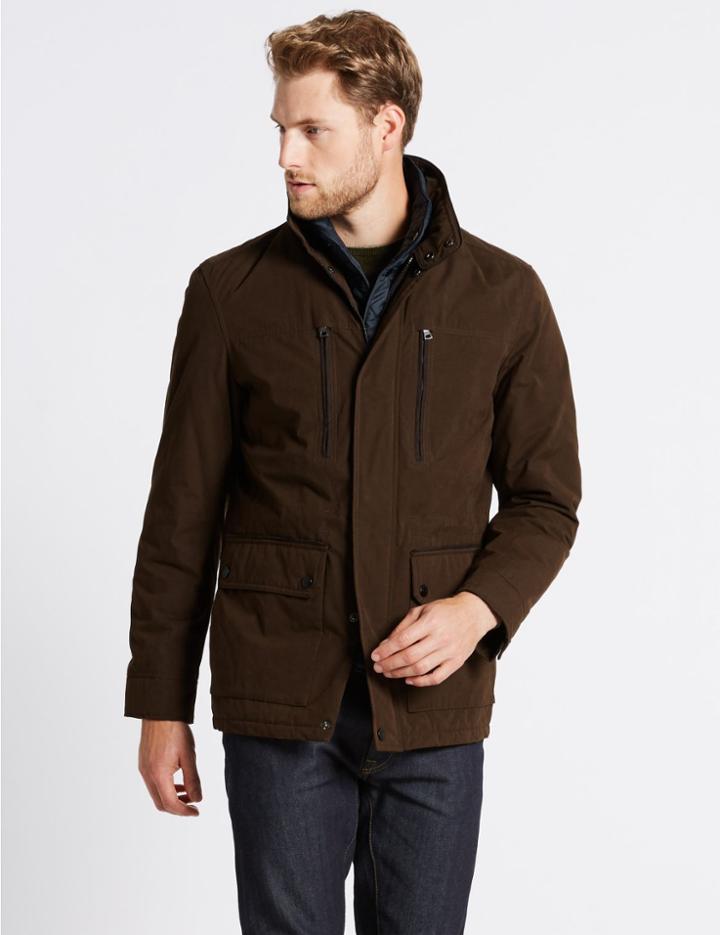 Marks & Spencer Cotton Blend Jacket With Stormwear&trade; Chocolate