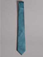 Marks & Spencer Pure Silk Spotted Tie Teal