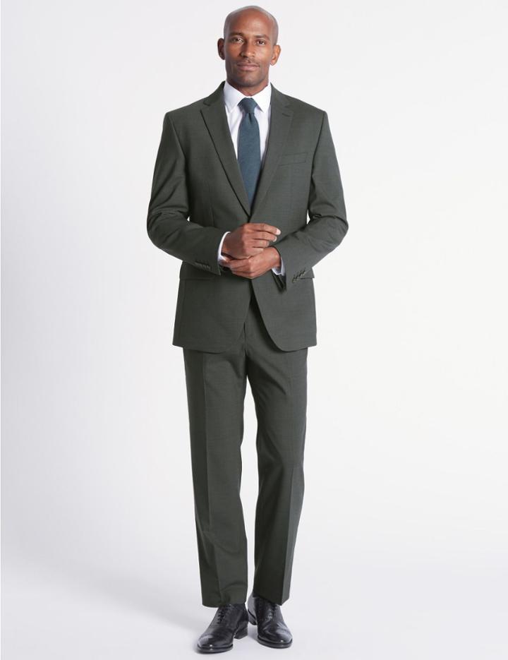 Marks & Spencer Charcoal Textured Tailored Fit Jacket Charcoal