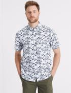 Marks & Spencer Pure Cotton Leaf Printed Shirt Chambray Mix