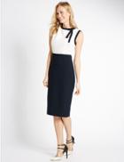 Marks & Spencer Colour Block Lined Sleeveless Shift Dress Navy Mix
