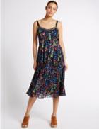 Marks & Spencer Bali Floral Print Slip Dress Black Mix