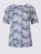 Marks & Spencer Printed Raglan Short Sleeve T-shirt Blue Mix