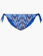 Marks & Spencer Printed Tie Side Hipster Bikini Bottoms Blue Mix