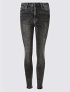 Marks & Spencer Petite High Rise Skinny Leg Jeans Black Mix