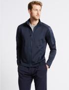 Marks & Spencer Funnel Neck Zipped Through Sweatshirt Navy