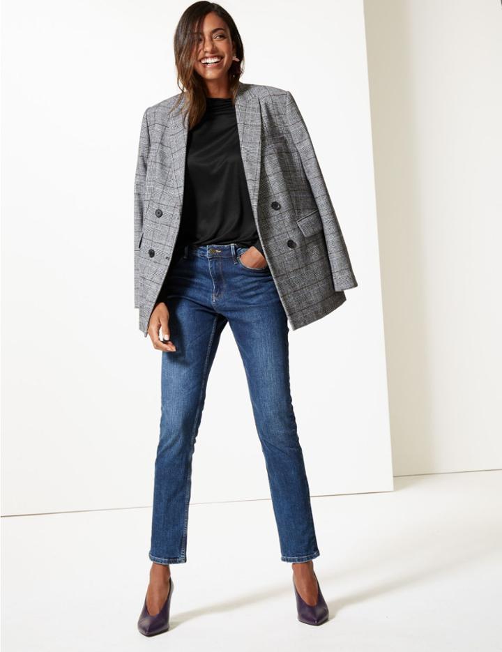Marks & Spencer Slash Neck Long Sleeve Top Black