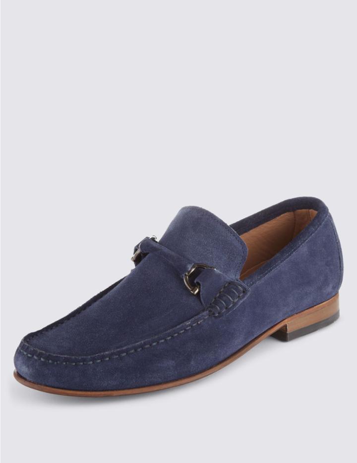 Marks & Spencer Suede Snaffle Loafers Navy