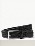 Marks & Spencer Plaited Leather Belt Black