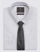 Marks & Spencer Pure Silk Contemporary Textured Tie Dark Grey