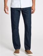 Marks & Spencer Cotton Linen Straight Fit Jeans Indigo