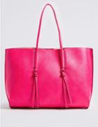 Marks & Spencer Faux Leather Shopper Bag Magenta