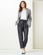 Marks & Spencer Tapered Leg Trousers Blue Mix