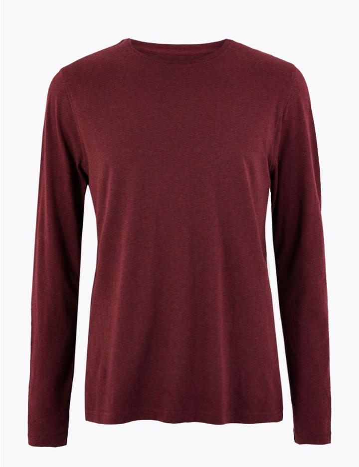 Marks & Spencer Pure Cotton T-shirt Plum