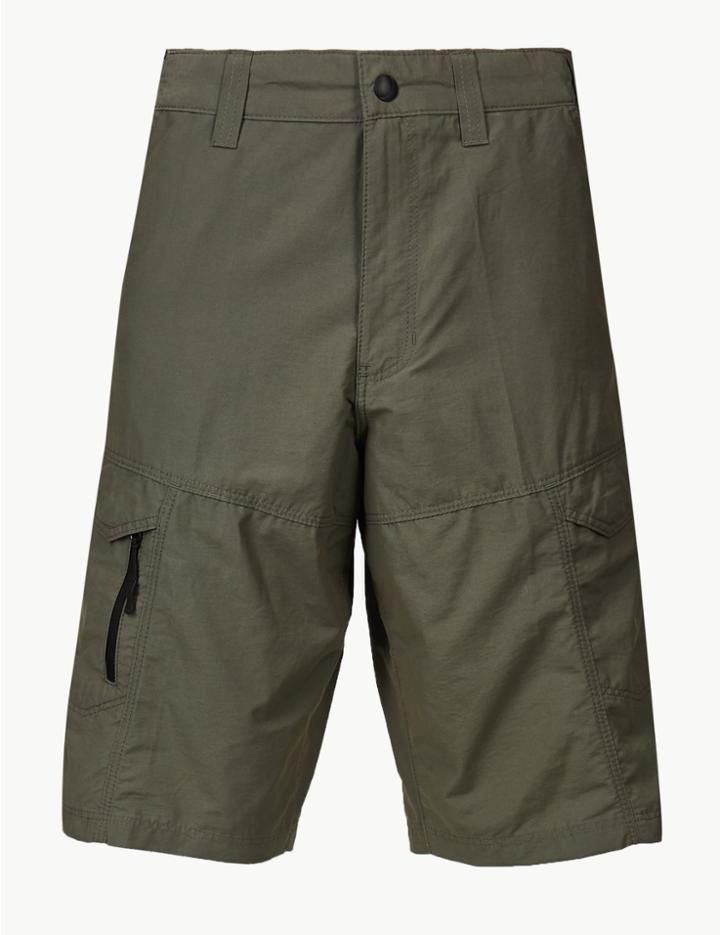 Marks & Spencer Cotton Rich Trekking Shorts Khaki