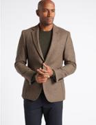 Marks & Spencer Pure Lambswool Wool Herringbone Jacket Light Brown