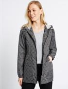 Marks & Spencer Geometric Print Parka Coat With Stormwear&trade; Black Mix