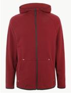 Marks & Spencer Active Cotton Zip Through Hoodie Red
