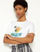 Marks & Spencer Pure Cotton Printed Straight Fit T-shirt White Mix