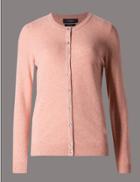 Marks & Spencer Pure Cashmere Button Through Cardigan Blush Pink