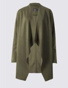 Marks & Spencer Open Front Waterfall Jacket Khaki