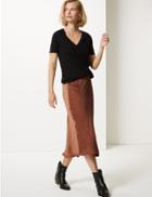 Marks & Spencer Slip Midi Skirt Bronze