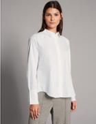 Marks & Spencer Pure Cotton Ruched Poplin Long Sleeve Shirt Soft White