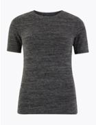 Marks & Spencer Fitted Short Sleeve Top Charcoal