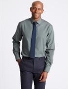 Marks & Spencer Cotton Blend Regular Fit Shirt Grey