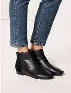 Marks & Spencer Leather Ankle Boots Black Mix