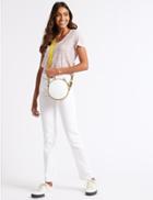Marks & Spencer Faux Leather Circle Cross Body Bag White Mix