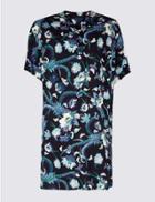 Marks & Spencer Curve Floral Print Half Sleeve Shift Dress Bluebell Mix