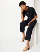 Marks & Spencer Collared Short Sleeve Jumpsuit Navy