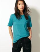 Marks & Spencer Pure Cotton Straight Fit T-shirt Lagoon