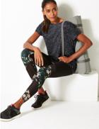 Marks & Spencer Mesh & Print Panelled Leggings Black